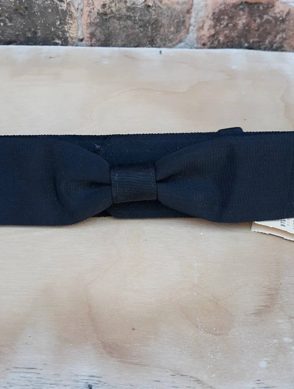 Vtg 80s Ginnie Johansen Black Grosgrain Bow Belt New With Tags Brittany Ltd